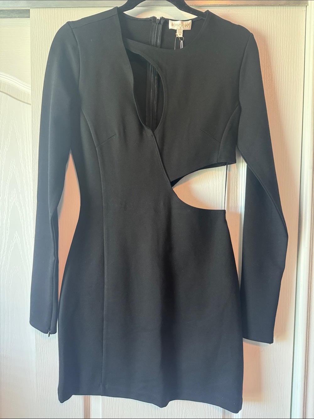 NWT FreePeople Black Cutout Long-Sleeve Dress by Ronny Kobo Collection